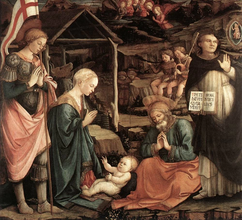 La Natività tra san Giorgio e san Vincenzo Ferrer - Museo di Palazzo Pretorio, Prato